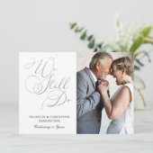 おしゃれなシルバーフォイル 結婚記念日 誓いの更新 招待状 (スタンド正面)