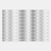 おしゃれなシルバーリボンとボウのブライダルシャワー ラッピングペーパーシート (正面3)