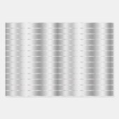 おしゃれなシルバーリボンとボウのブライダルシャワー ラッピングペーパーシート (正面)