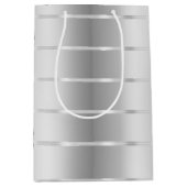 おしゃれなシルバーリボンボウの結婚前お披露目パーティー ミディアムペーパーバッグ (正面)