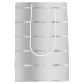 おしゃれなシルバーリボンボウの結婚前お披露目パーティー ミディアムペーパーバッグ (裏面)