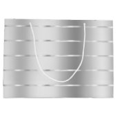 おしゃれなシルバーリボン ブライダルシャワー ラージペーパーバッグ (裏面)