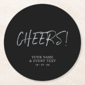 おしゃれなシルバー シンプル チェアーズ 大人誕生日パーティー 景品 ロ ラウンドペーパーコースター (正面)