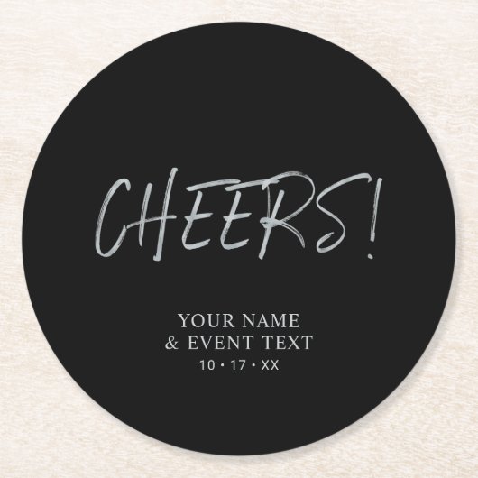 おしゃれなシルバー シンプル チェアーズ 大人誕生日パーティー 景品 ロ ラウンドペーパーコースター (正面)