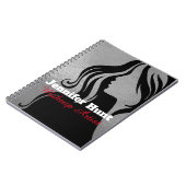 おしゃれなシルバー＆ブラックのメイクアップアーティスト ノートブック (左側)