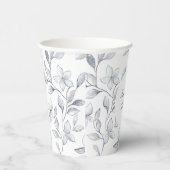 おしゃれなシルバー ホワイト フラワー ウェディング 紙コップ (右)