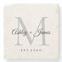 おしゃれなシルバー モノグラム スクリプト 名前 結婚記念日