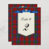 おしゃれなシンクラー タルタン プライド 結婚式テーブルナンバー 招待状 (正面/裏面)