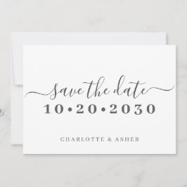 おしゃれなシンプルなスクリプトタイポグラフィーで「Save The Date」 セーブザデート
