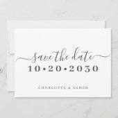 おしゃれなシンプルなスクリプトタイポグラフィー Save The Date セーブザデート (正面)