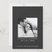 おしゃれなシンプルなモノクロ写真 セーブザデート (裏面)