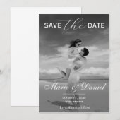 おしゃれなシンプルな写真満載の両面セーブ・ザ・デート セーブザデート (正面/裏面)