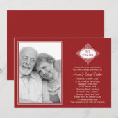 おしゃれなシールのアニバーサリー写真招待状 招待状 (正面/裏面)