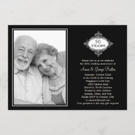 おしゃれなシールのアニバーサリー写真招待状 招待状