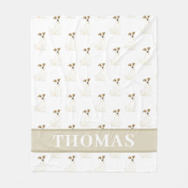 おしゃれなジャック・ラッセル・テリア フリースブランケット