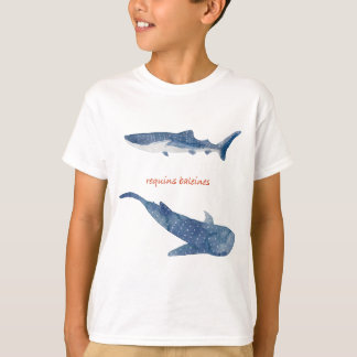 おしゃれなジンベエザメのイラスト Tシャツ