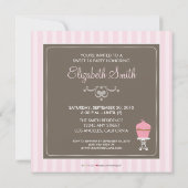 おしゃれなスイート16の誕生日パーティー招待状（ピンク） 招待状 (裏面)