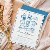 おしゃれなスクリブルコーヒーの花嫁シャワー 招待状