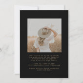 おしゃれなスクリプトの卒業お知らせカード 招待状 (裏面)