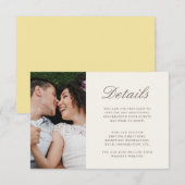 おしゃれなスクリプトイエローウェディング詳細写真 エンクロージャーカード (正面/裏面)