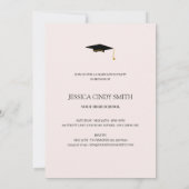 おしゃれなスクリプトオーバーレイ写真 卒業式 招待状 (裏面)