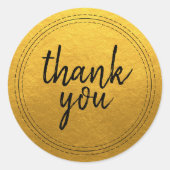 おしゃれなスクリプトゴールド感謝ラベル ラウンドシール (正面)
