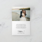 おしゃれなスクリプト写真付きウェディング感謝カード サンキューカード (内部)