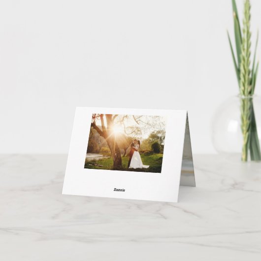 おしゃれなスクリプト写真付きウェディング感謝カード サンキューカード (裏面)