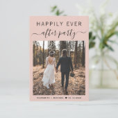 おしゃれなスクリプト写真 ブラッシュピンクの結婚式の披露宴 招待状 (スタンド正面)