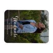 おしゃれなスクリプト卒業証写真マグネット マグネット (横)