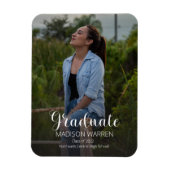 おしゃれなスクリプト卒業証写真マグネット マグネット (縦)