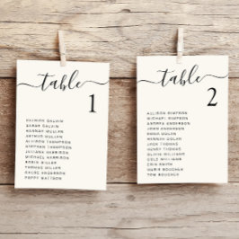 おしゃれなスクリプト結婚式テーブル席次表カード 招待状