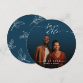 おしゃれなスクリプト結婚式Save The Date写真 招待状 (正面/裏面)