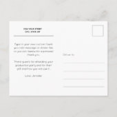 おしゃれなスクリプト　ありがとう　写真　卒業 ポストカード (裏面)