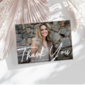 おしゃれなスクリプト　ありがとう　卒業おめでとう ポストカード