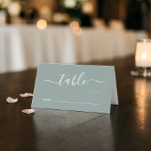 おしゃれなスクリプト サージュグリーン 結婚式 テーブルナンバー プレイスカード
