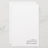 おしゃれなスクリプト タイポグラフィー ステーショナリーからのメモ 便箋 (正面/裏面)