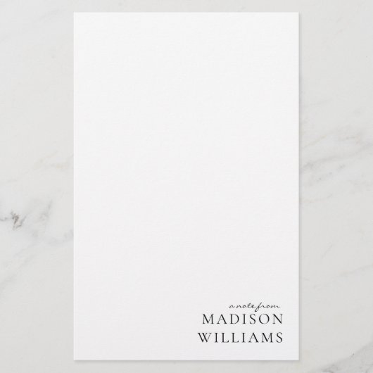 おしゃれなスクリプト タイポグラフィ ステーショナリーからのメモ 便箋 (正面)