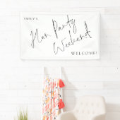 おしゃれなスクリプト ハンギグ 週末歓迎 横断幕 (インサイチュ)