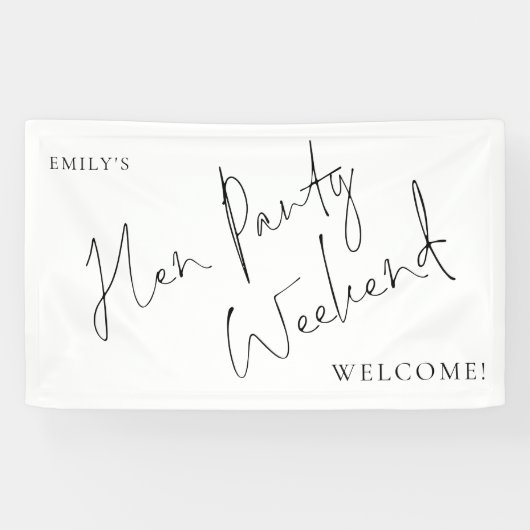 おしゃれなスクリプト ハンギグ 週末歓迎 横断幕 (横)