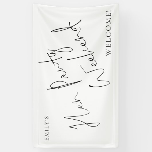 おしゃれなスクリプト ハンギグ 週末歓迎 横断幕 (縦)