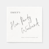 おしゃれなスクリプト ハーガーテイ ウィークエンド スタンダードカクテルナプキン (正面)