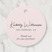 おしゃれなスクリプト ビジネス QR コード ありがとう ギフト タグ (正面)