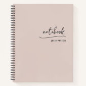 おしゃれなスクリプト ブラッシュ ピンク 個人用 プロフェッショナル ノートブック (正面)