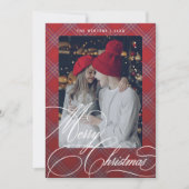 おしゃれなスクリプト プライド カスタム クリスマス グリーティング カード (正面)