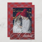 おしゃれなスクリプト プライド カスタム クリスマス グリーティング カード (正面/裏面)