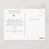 おしゃれなスクリプト ベビーシャワー フォト コラージュ 3枚組 ポストカード (裏面)