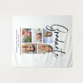 おしゃれなスクリプト 多写真 卒業 大学生 タペストリー (正面(横))