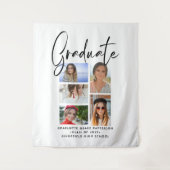 おしゃれなスクリプト 多写真 卒業 大学生 タペストリー (正面)