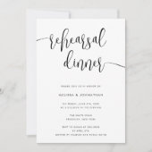 おしゃれなスクリプト 現代のリハーサルディナー招待状 招待状 (正面)